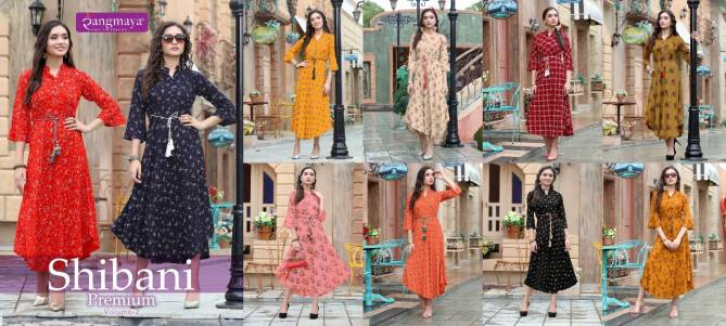 Rang Maya Shibani Premium 2 Rayon Printed Ethnic Wear Designer Fancy Long Kurti Collection
